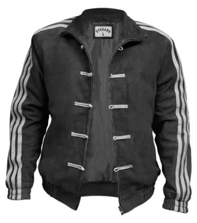 Adidas Chinese New Year Black Suede Leather Jacket Multicolor