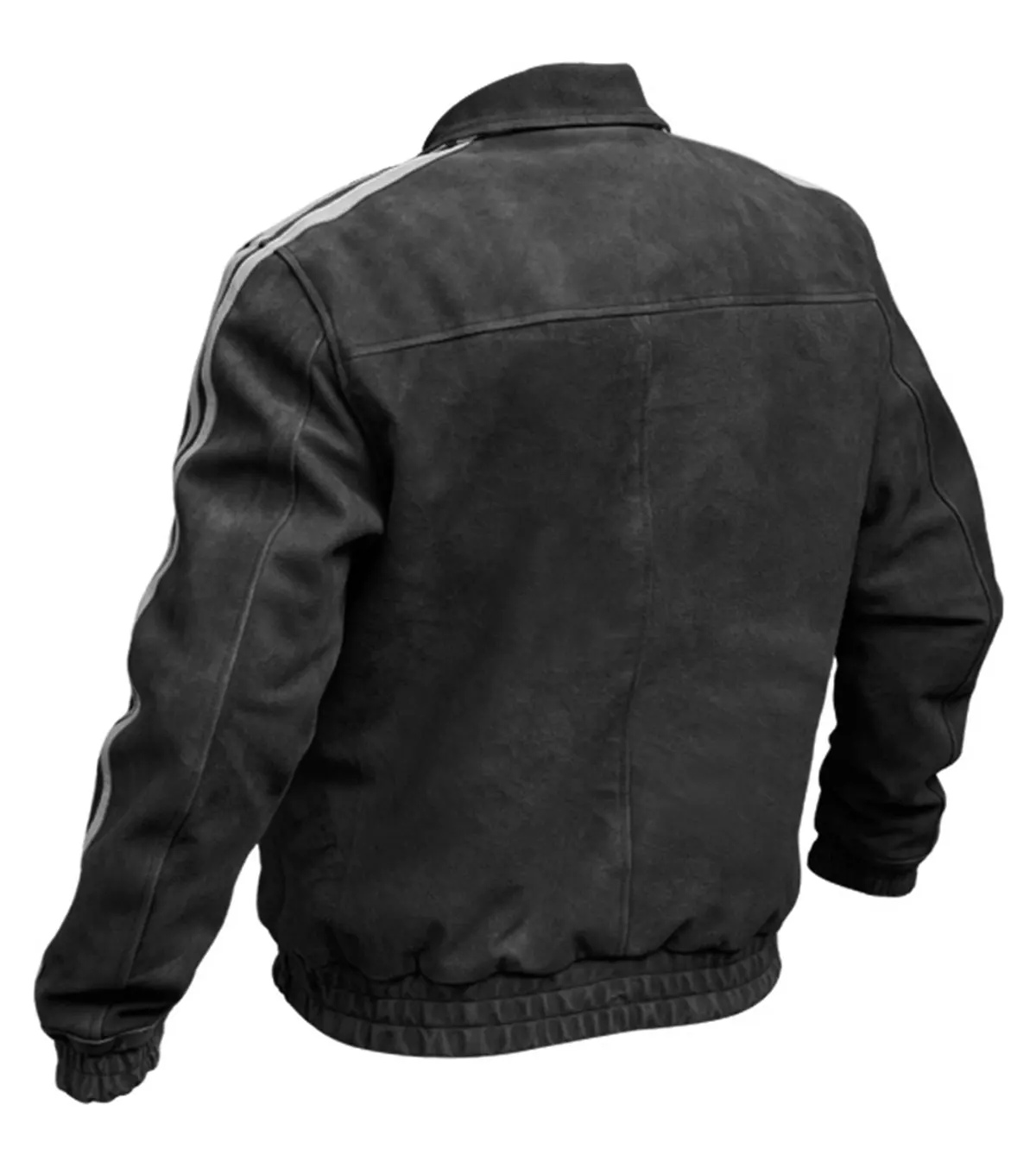 Adidas Chinese New Year Black Suede Leather Jacket Multicolor back side