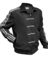 Adidas Chinese New Year Black Suede Leather Jacket Multicolor side view