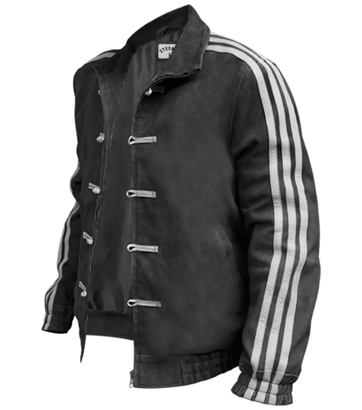Adidas Chinese New Year Black Suede Leather Jacket Multicolor side