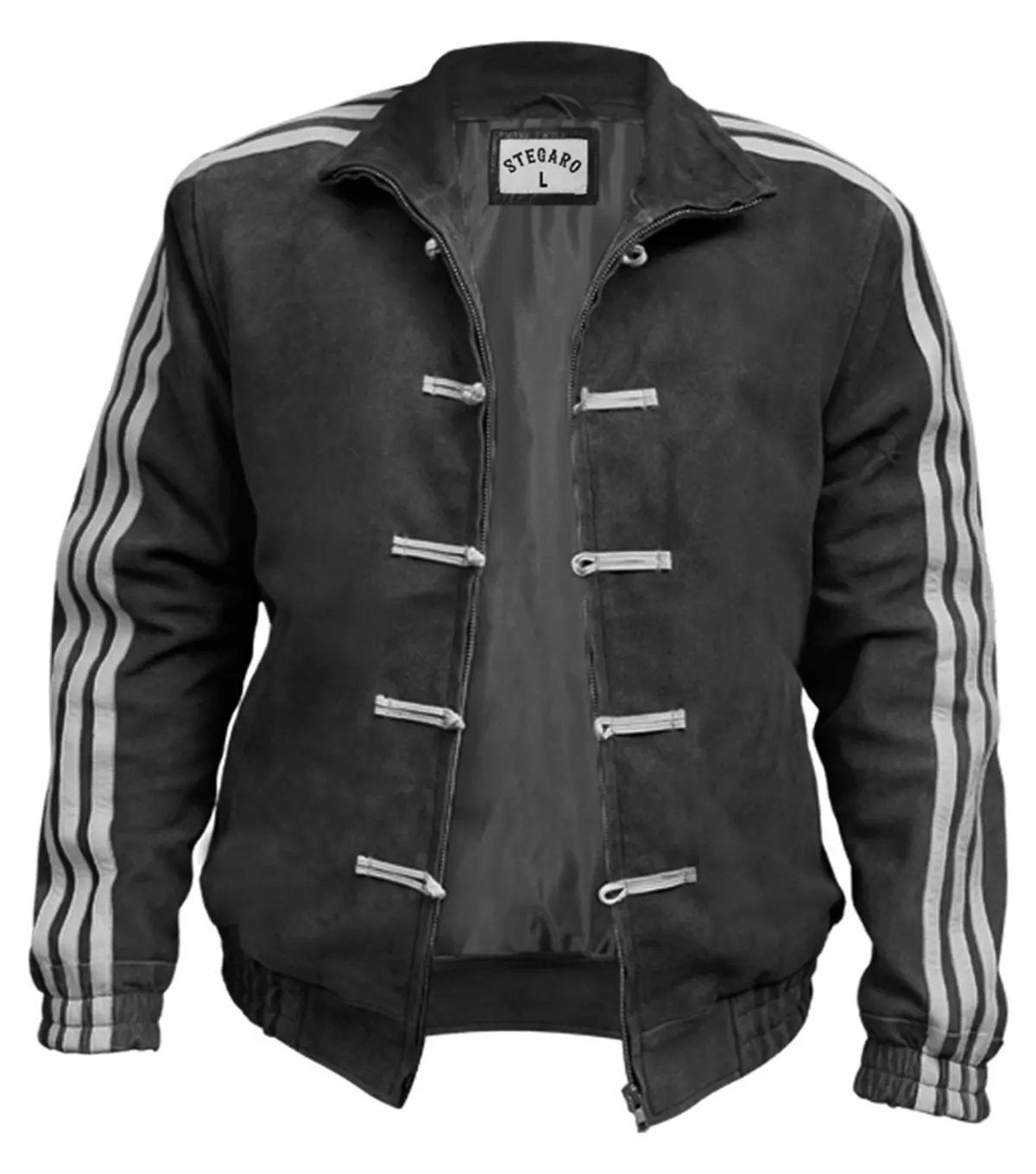Adidas Chinese New Year Black Suede Leather Jacket Multicolor