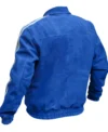 Adidas Chinese New Year Blue Suede Leather Jacket Multicolor back side