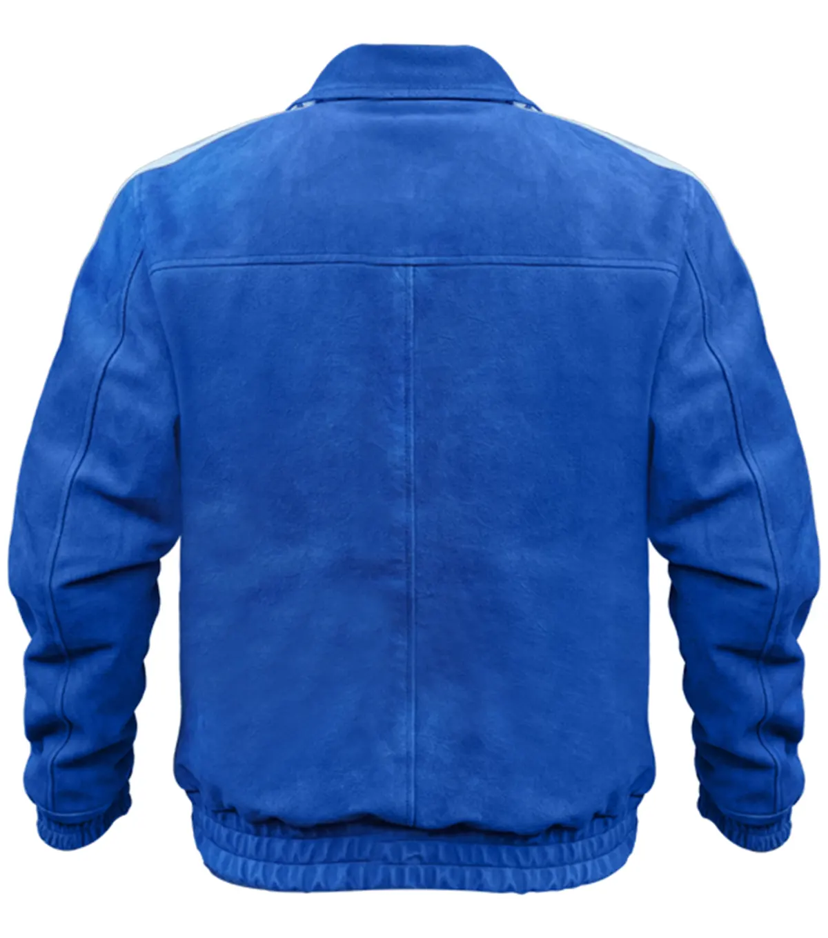 Adidas Chinese New Year Blue Suede Leather Jacket Multicolor back