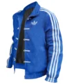 Adidas Chinese New Year Blue Suede Leather Jacket Multicolor side view