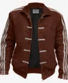 Adidas Chinese New Year Brown Suede Leather Jacket Multicolor