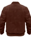 Adidas Chinese New Year Brown Suede Leather Jacket Multicolor back