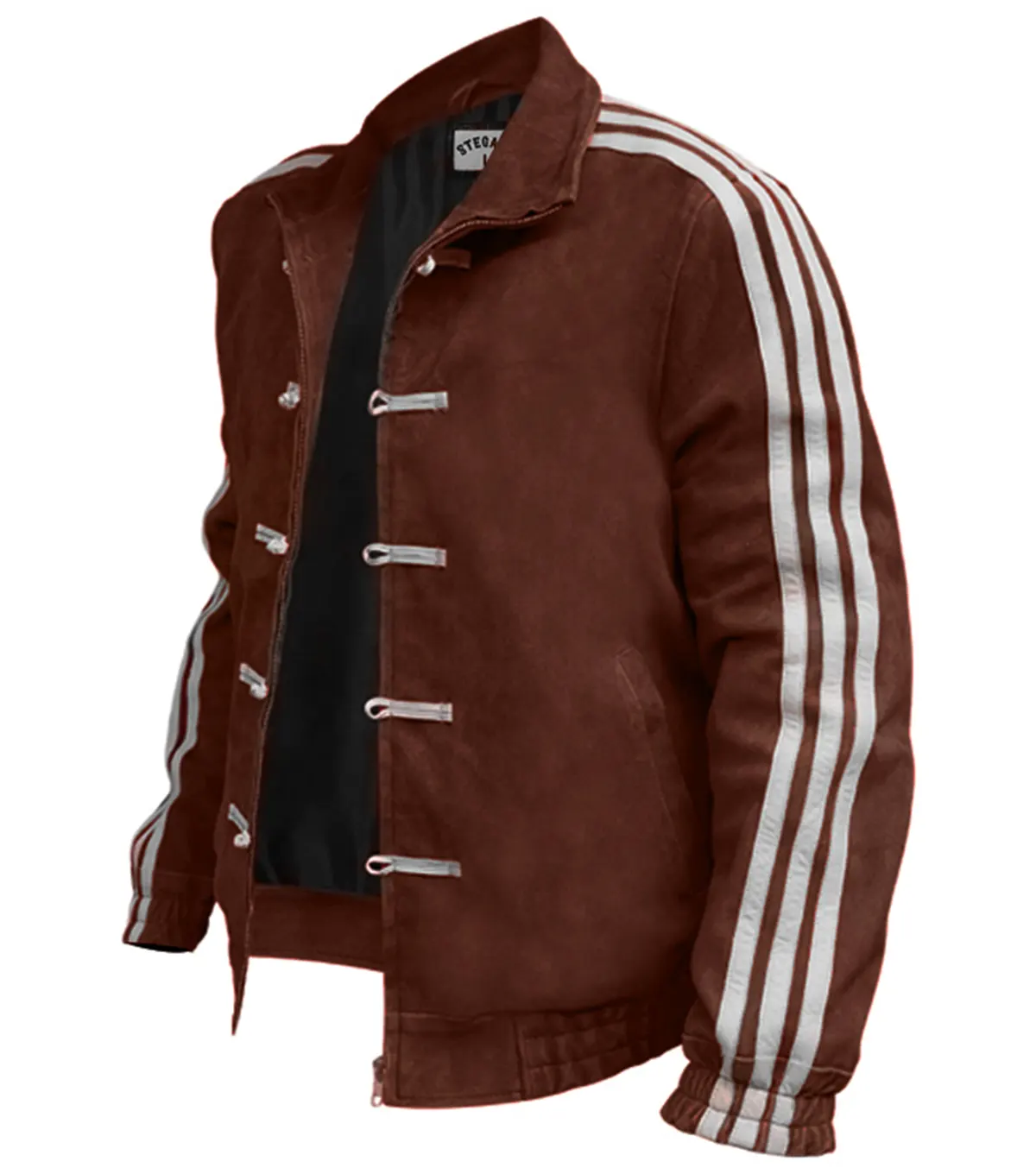 Adidas Chinese New Year Brown Suede Leather Jacket Multicolor side