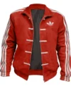 Adidas Chinese New Year Red Suede Leather Jacket Multicolor