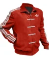 Adidas Chinese New Year Red Suede Leather Jacket Multicolor side view