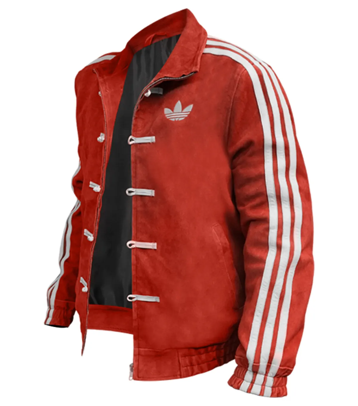 Adidas Chinese New Year Red Suede Leather Jacket Multicolor side