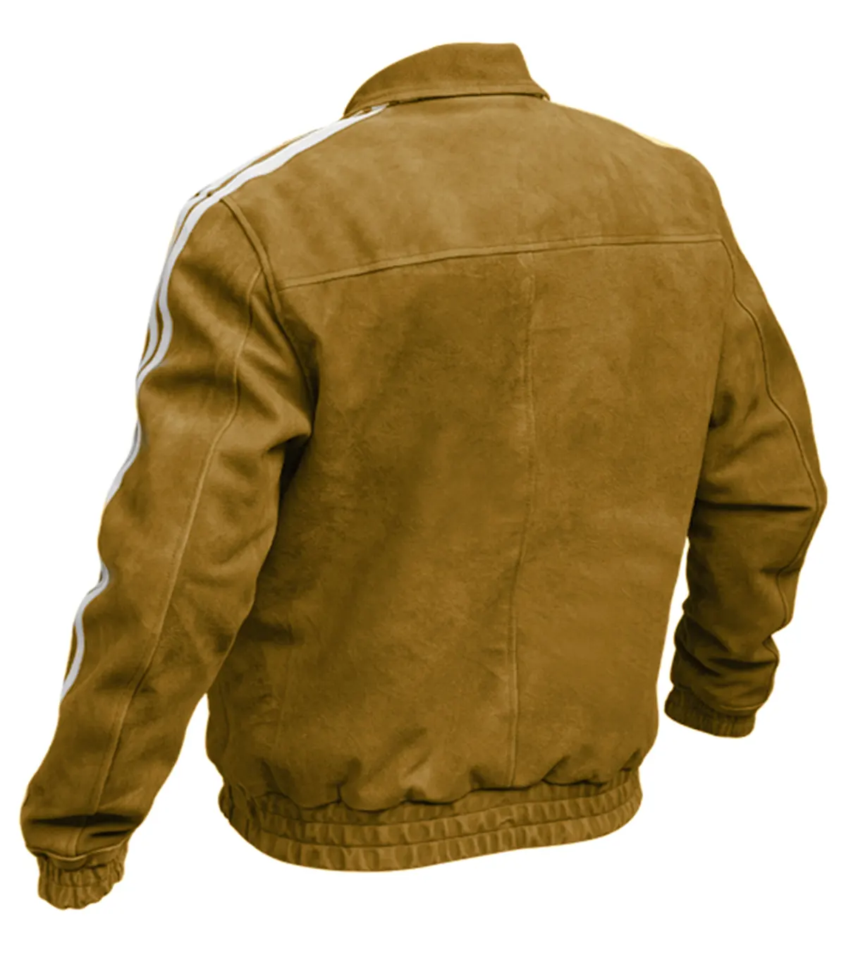 Adidas Chinese New Year Yellow Suede Leather Jacket Multicolor back side