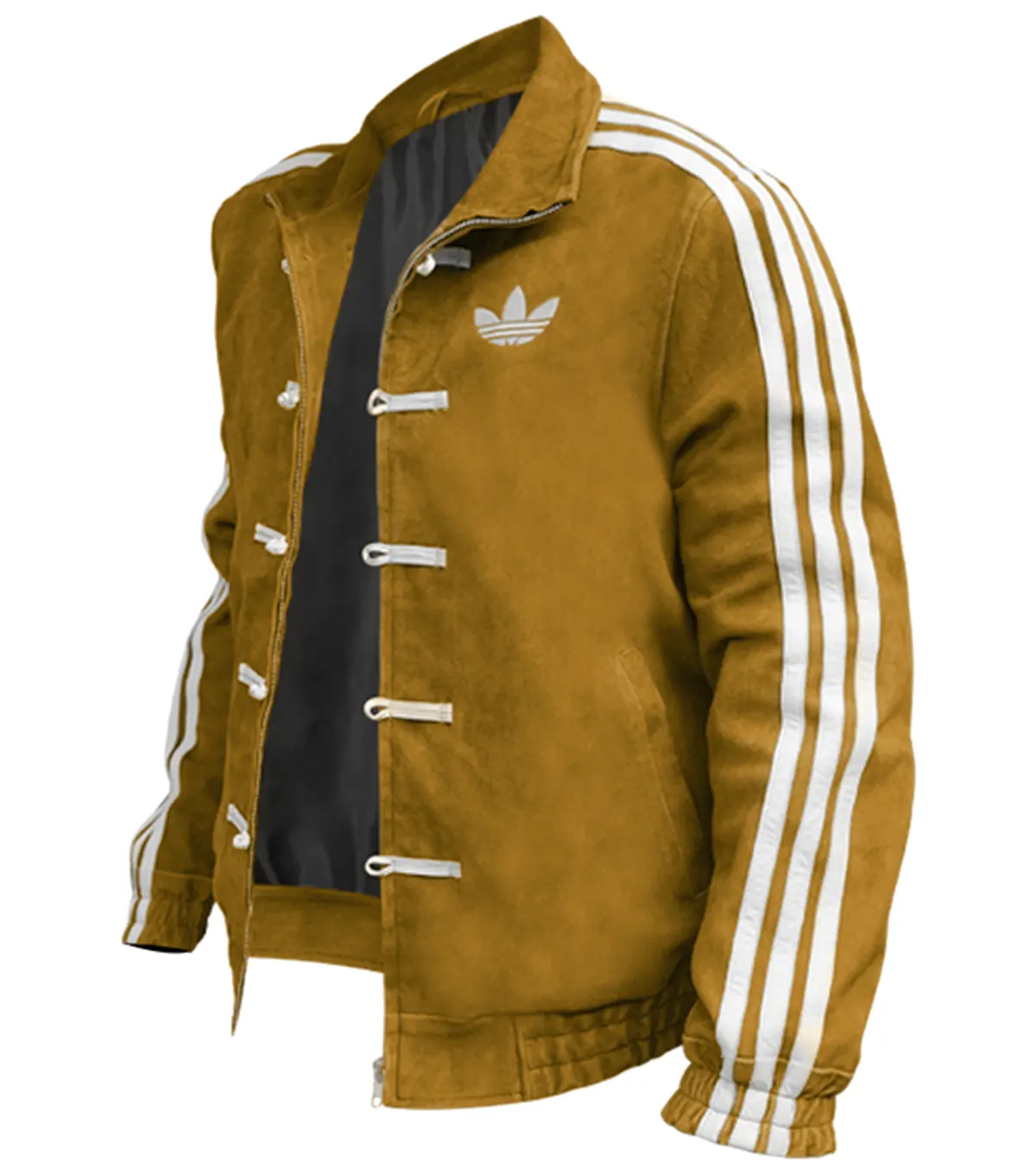 Adidas Chinese New Year Yellow Suede Leather Jacket Multicolor side
