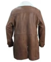 Bane Men's Brown Shearling Lined Long Leather Coat back