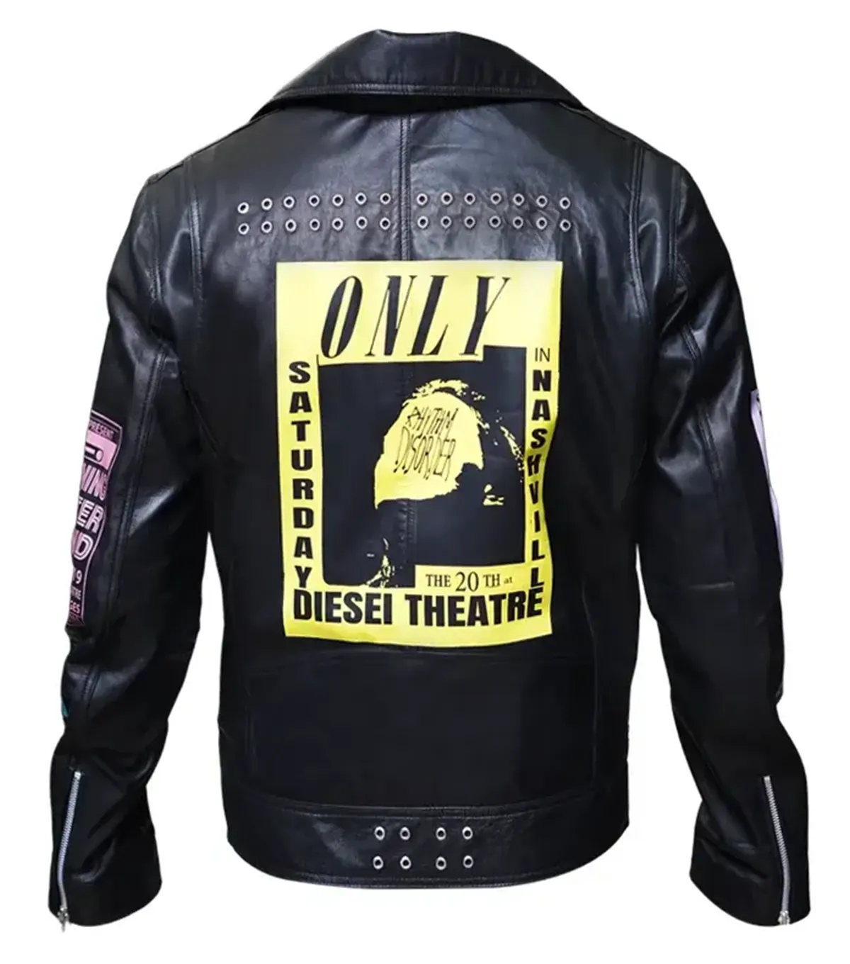 Bloody Valentine Megan Fox Black Leather Biker Jacket back