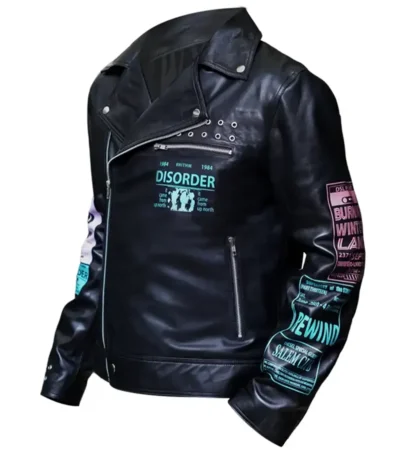 Bloody Valentine Megan Fox Black Leather Biker Jacket side view