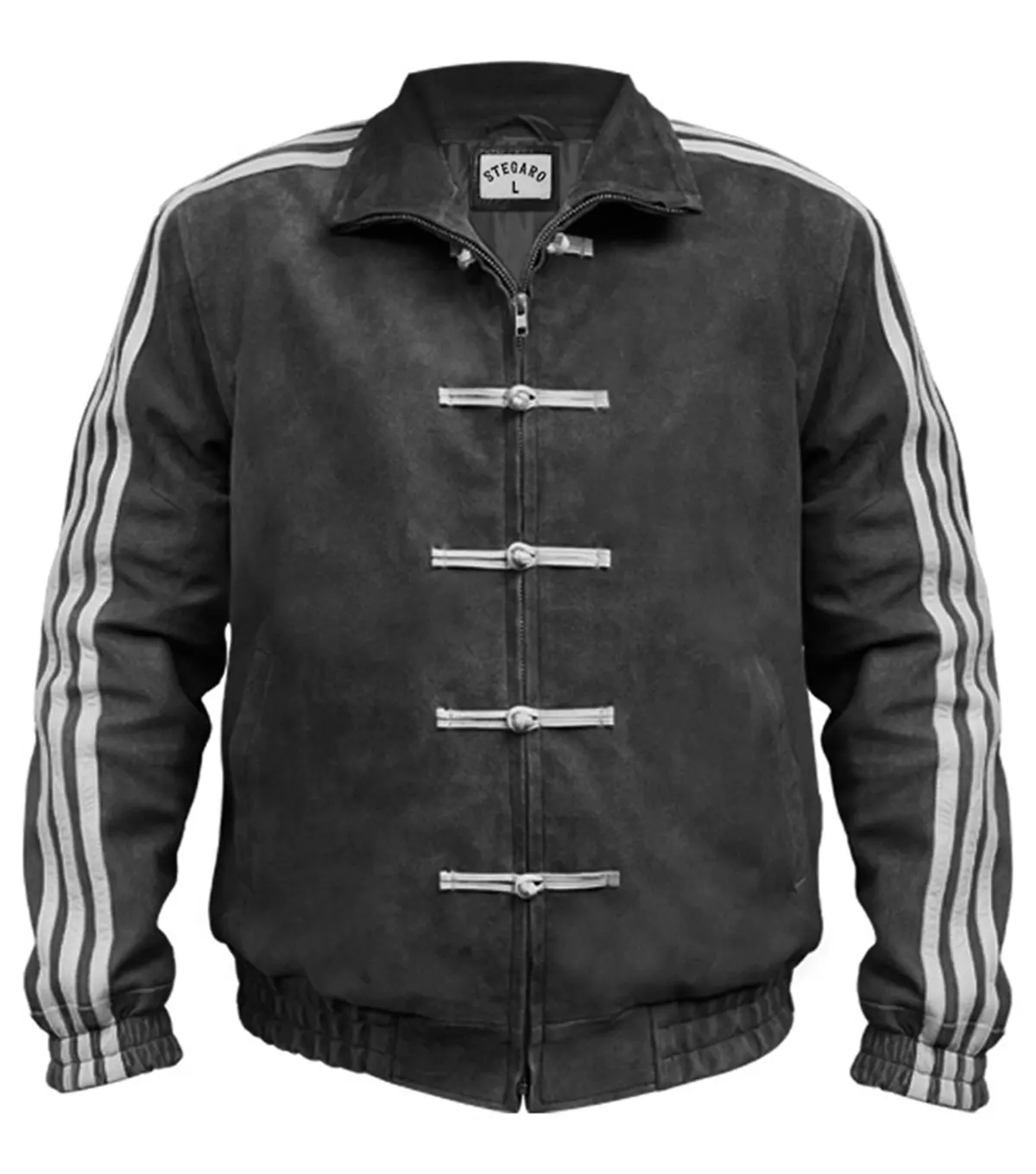 Buy Adidas Chinese New Year Black Suede Leather Jacket Multicolor
