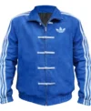 Buy Adidas Chinese New Year Blue Suede Leather Jacket Multicolor