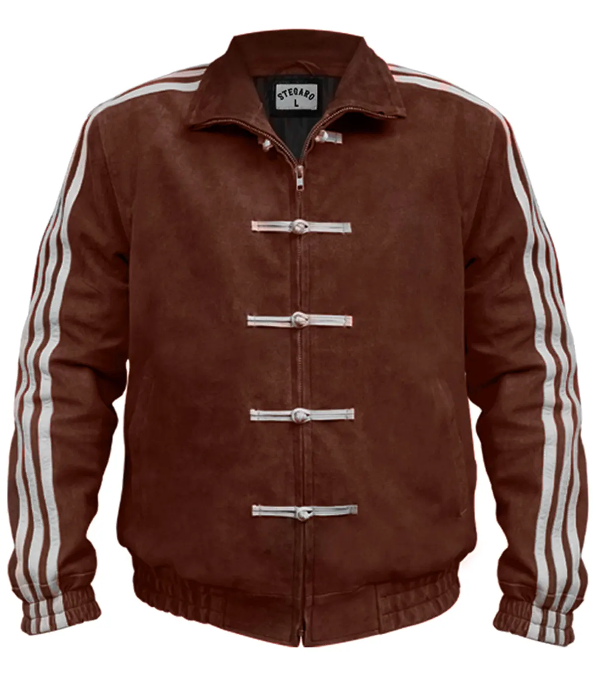 Buy Adidas Chinese New Year Brown Suede Leather Jacket Multicolor