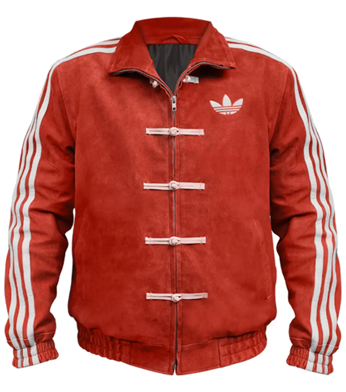 Buy Adidas Chinese New Year Red Suede Leather Jacket Multicolor