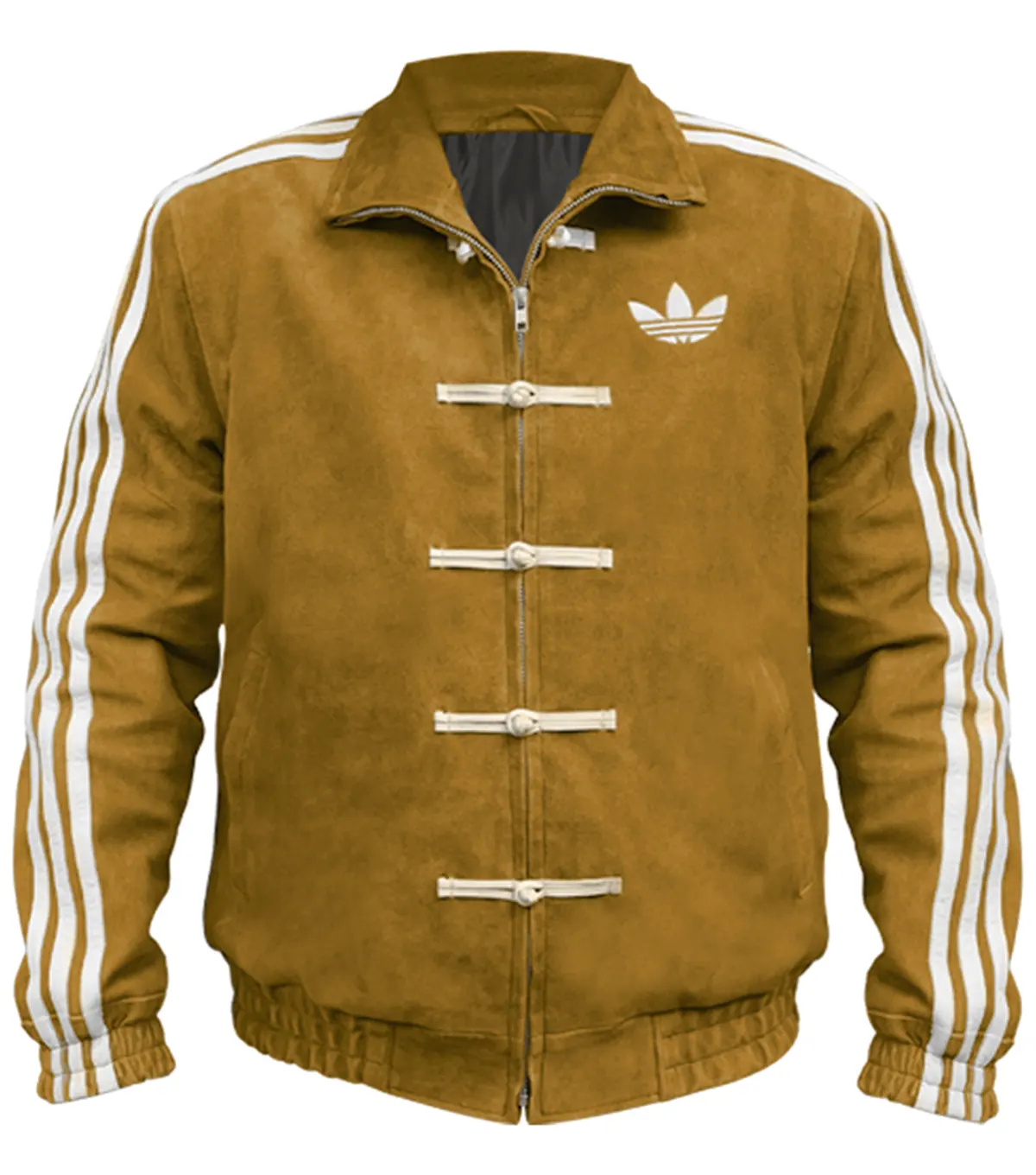 Buy Adidas Chinese New Year Yellow Suede Leather Jacket Multicolor