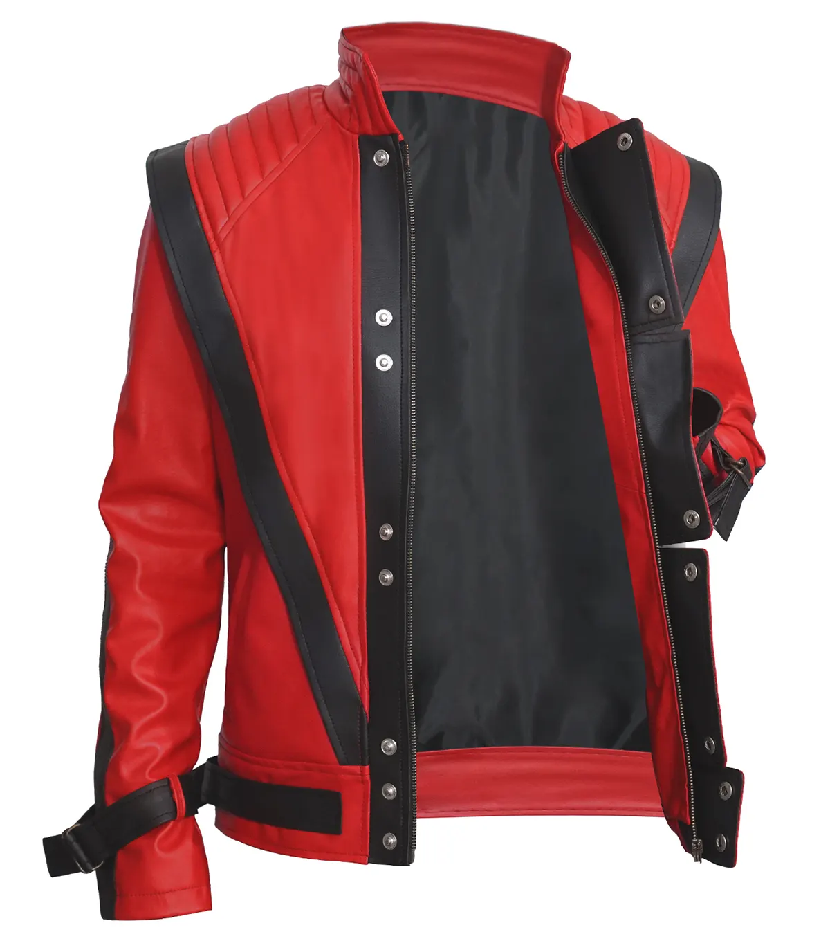 Buy Michael Jackson Thriller Red and Black Leather Jacket