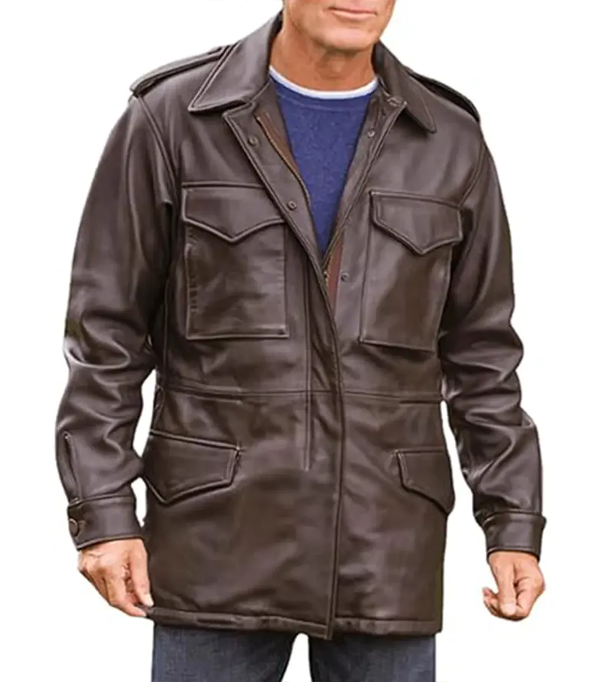 Buy Military M-65 Field Brown Real Leather Jacket