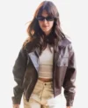 Daisy Edgar-Jones Roissy Airport Paris Leather Jacket