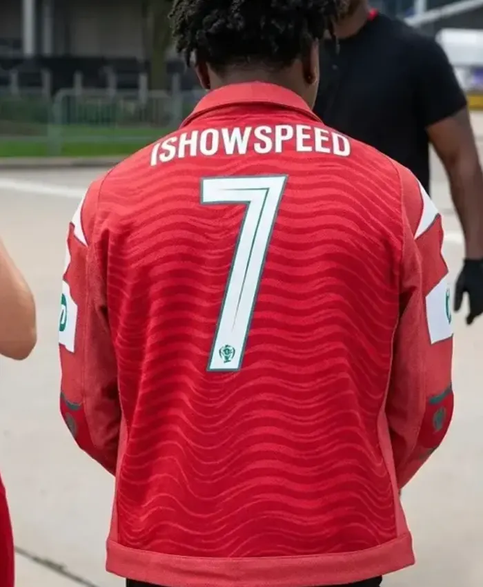 FIFA World Cup 2026 IShowSpeed Portugal Red Custom Leather Jacket Back