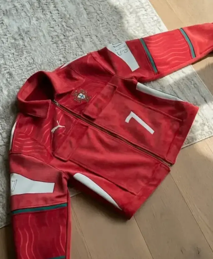 FIFA World Cup 2026 IShowSpeed Portugal Red Custom Leather Jacket Front