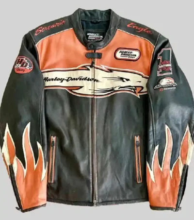 Harley Davidson Screamin Eagle Black Leather Jacket