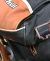 Harley Davidson Screamin Eagle Black Leather Jacket close up