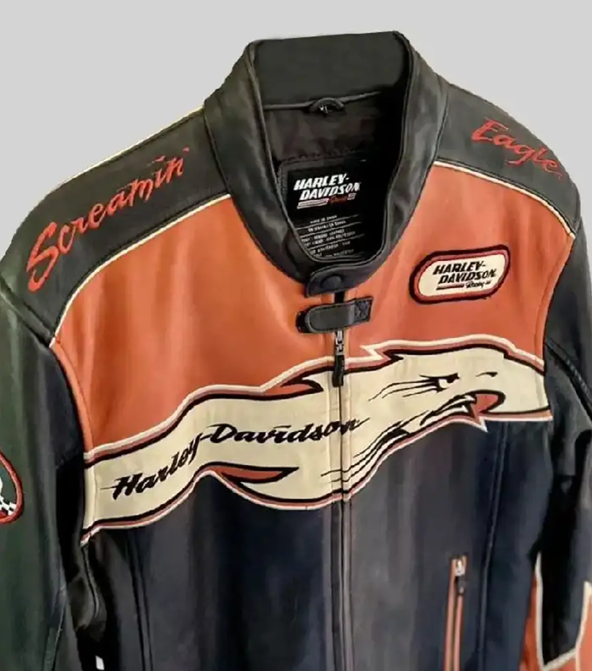 Harley Davidson Screamin Eagle Black Leather Jacket side