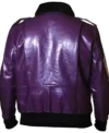 Joker Goon Purple Leather Bomber Jacket back