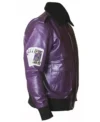 Joker Goon Purple Leather Bomber Jacket side