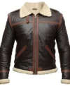 Leon Kennedy Resident Evil 4 Brown Shearling Leather Jacket