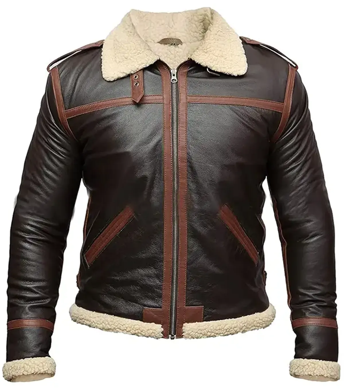 Leon Kennedy Resident Evil 4 Brown Shearling Leather Jacket