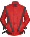 Michael Jackson Thriller Red and Black Leather Jacket