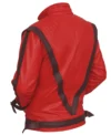 Michael Jackson Thriller Red and Black Leather Jacket back pose