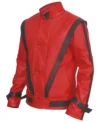 Michael Jackson Thriller Red and Black Leather Jacket side view