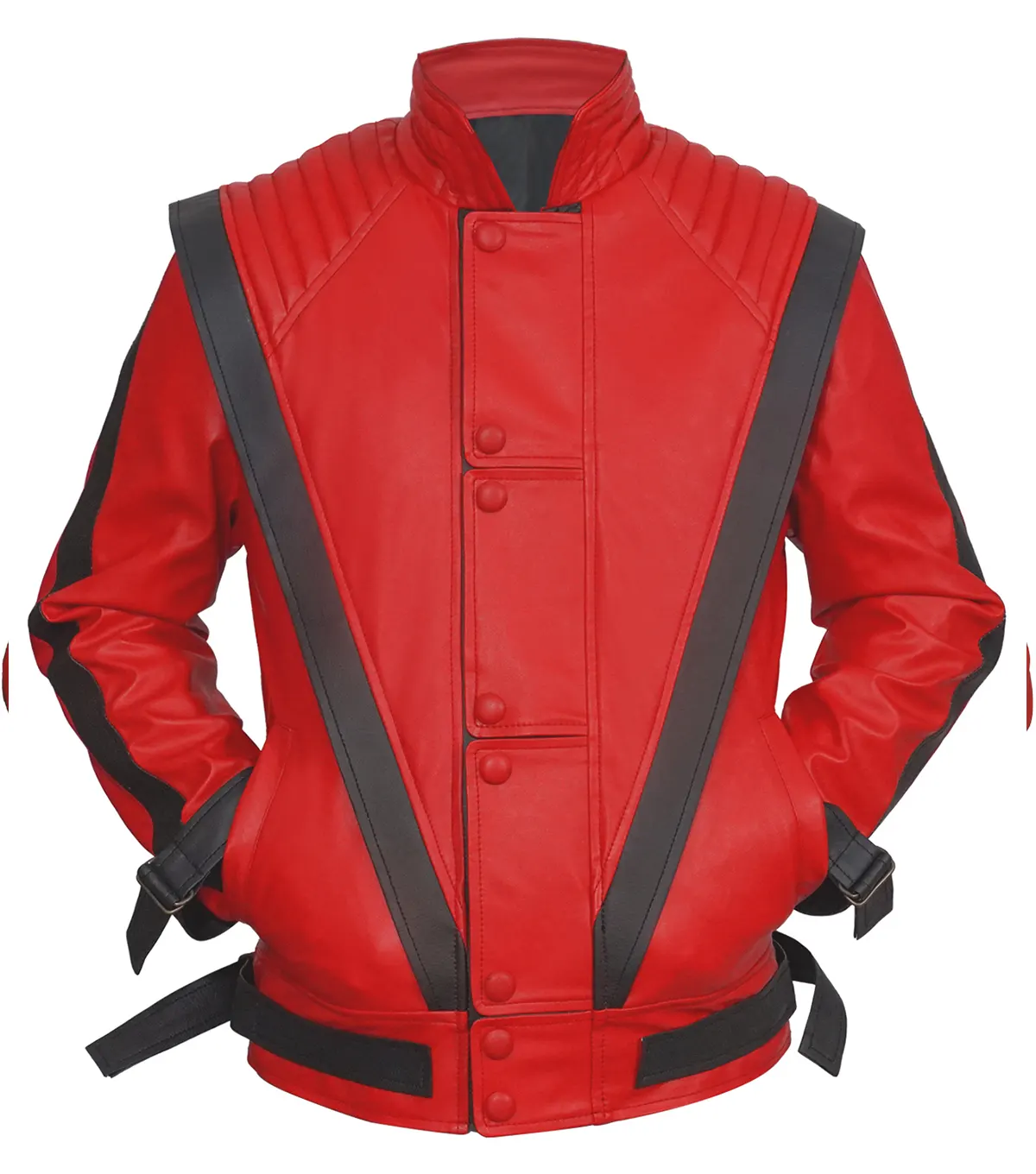Michael Jackson Thriller Red and Black Leather Jacket