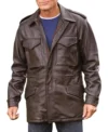 Military M-65 Field Brown Real Leather Jacket