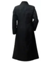 Neo Matrix Black Cotton Keanu Reeves Trench Coat back