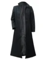 Neo Matrix Black Cotton Keanu Reeves Trench Coat front