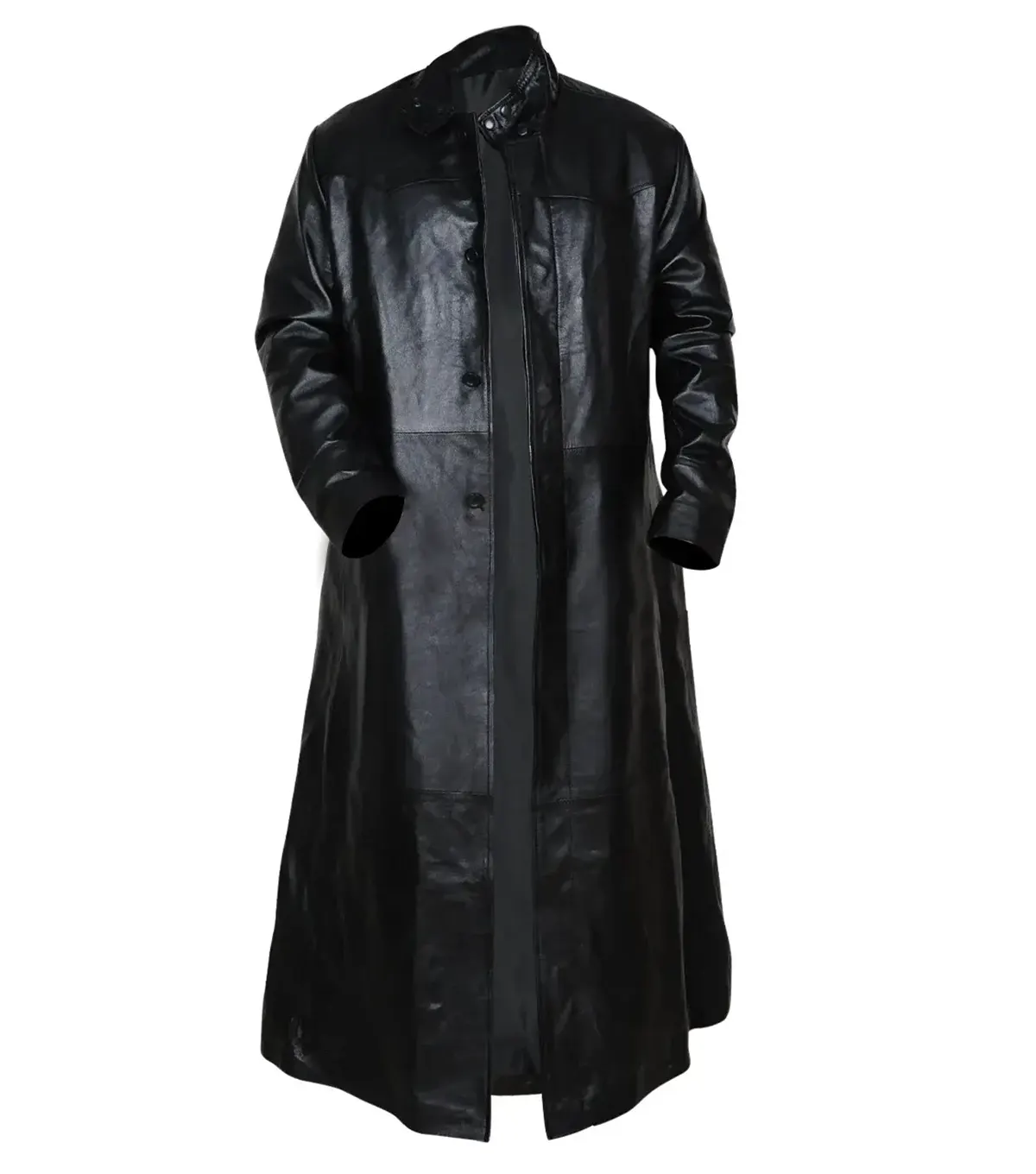 Neo Matrix Black Cotton Keanu Reeves Trench Coat