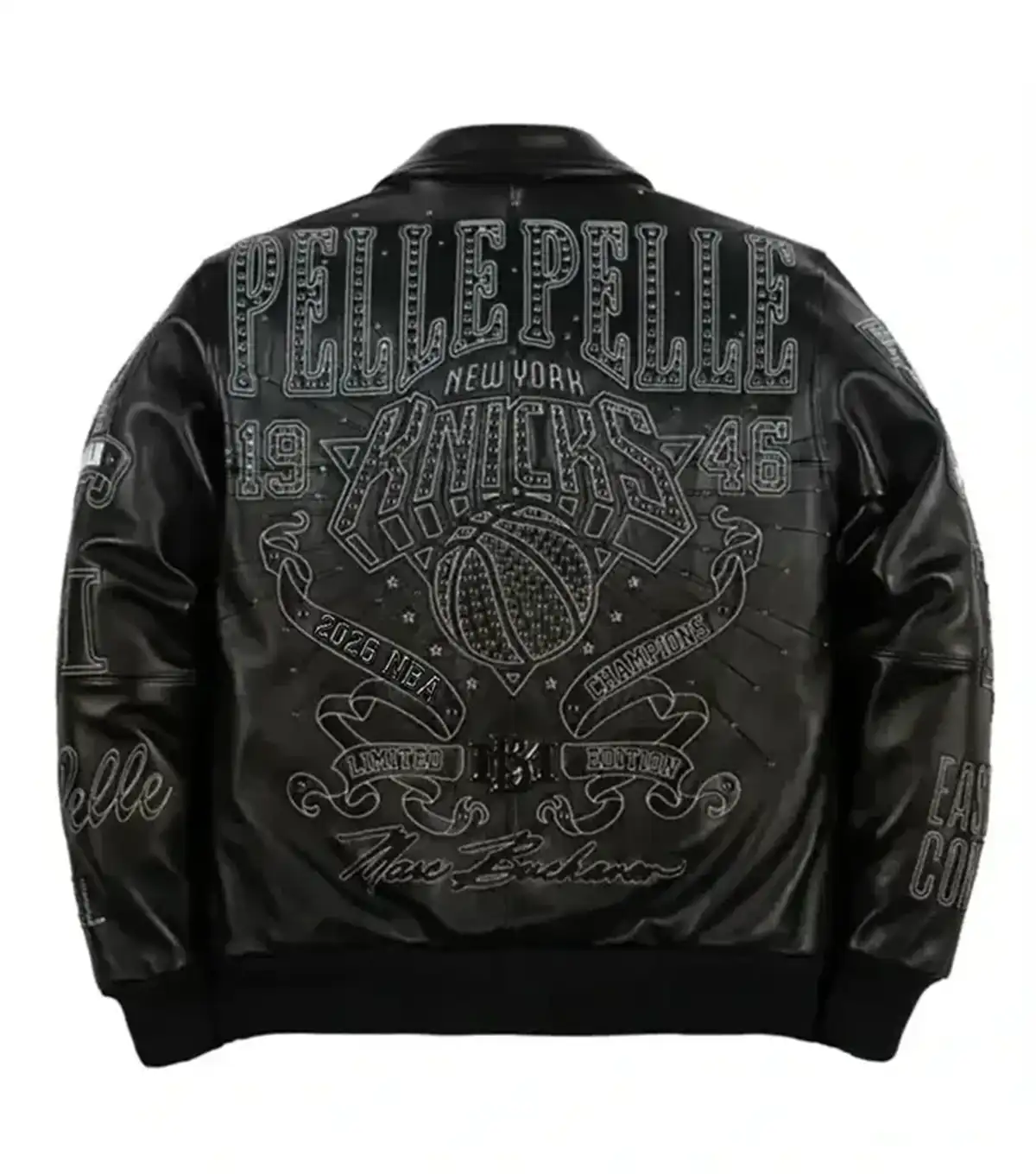 Pelle Pelle x FISLL Knicks Jacket Orange Black back
