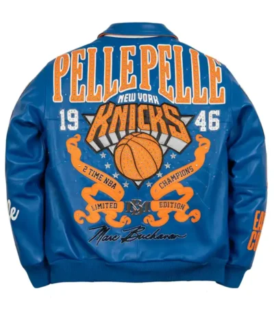 Pelle Pelle x FISLL Knicks Orange Blue Jacket back