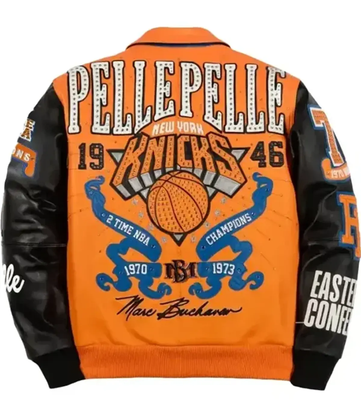 Pelle Pelle x FISLL Knicks Orange Jacket back