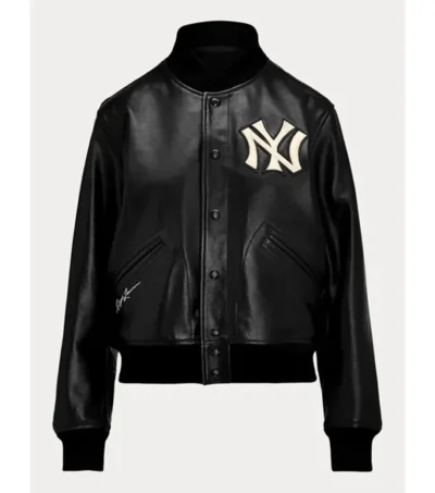 Polo Ralph Lauren Yankees Black Leather Jacket