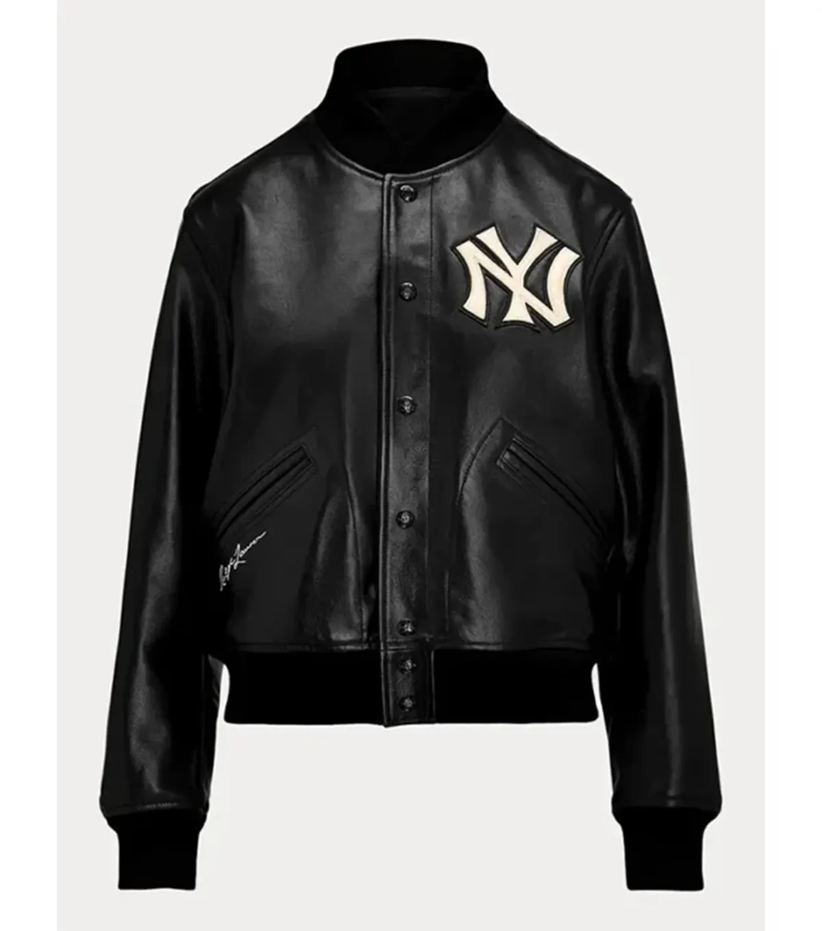 Polo Ralph Lauren Yankees Black Leather Jacket