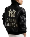 Polo Ralph Lauren Yankees Black Leather Jacket back